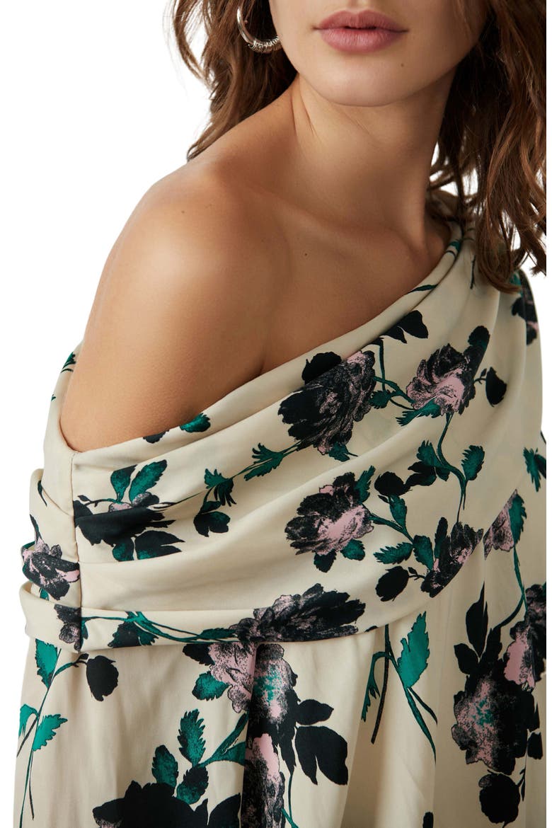 Potter Print One-Shoulder Top, Alternate, color, IVORY COMBO