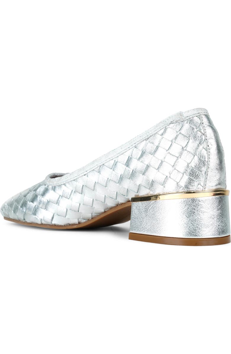Kenneth Cole Birdie Woven Leather Pump, Alternate, color, Silver Woven Leather