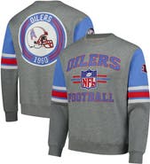 Mitchell & Ness Men's Mitchell & Ness Heather Gray Houston Oilers All Over 4.0 Vintage Logo Pullover Sweatshirt