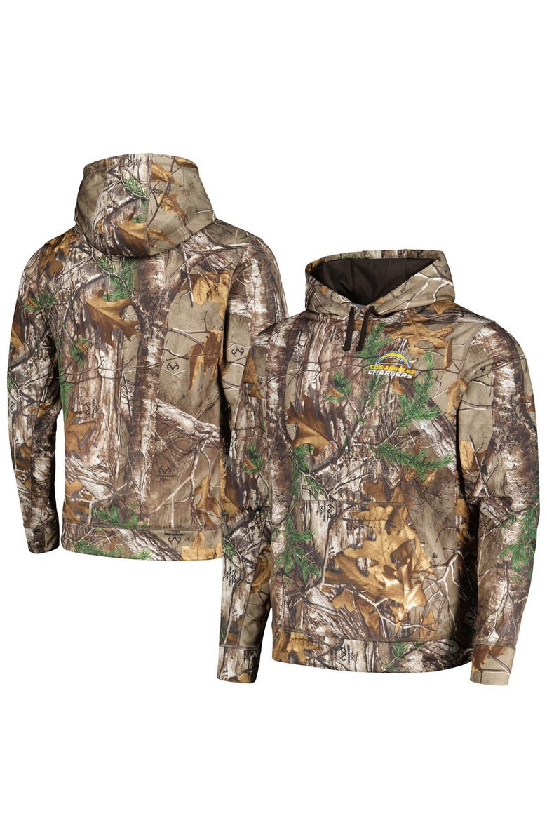 DUNBROOKE Men's Dunbrooke Black/Realtree Camo Los Angeles Chargers Ranger Pullover Hoodie, Main, color, 