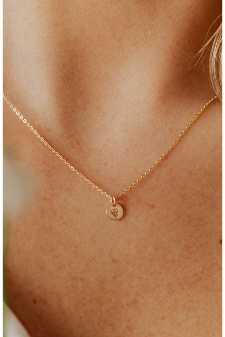 June Birth Flower Necklace, Alternate, color, Gold Filled