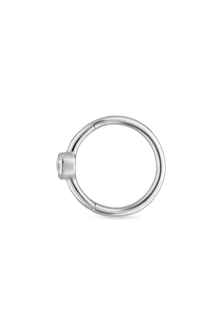 Scalloped Diamond Clicker Earring, Alternate, color, 18K WHITE GOLD/ DIAMOND