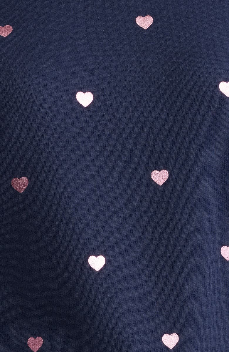 Caslon<sup>®</sup> Foil Heart Print Sweatshirt, Alternate, color, Navy Still Foil Mini Heart