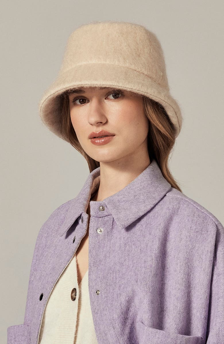 Helen Kaminski Rita Wool Blend Bucket Hat, Alternate, color, Wheat