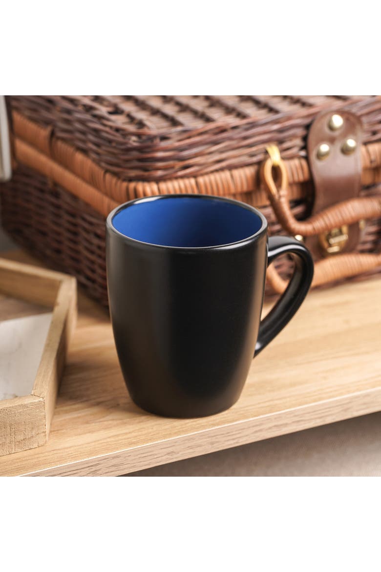 Albie Stoneware 4-Piece Mug Set, Main, color, Blue and Black