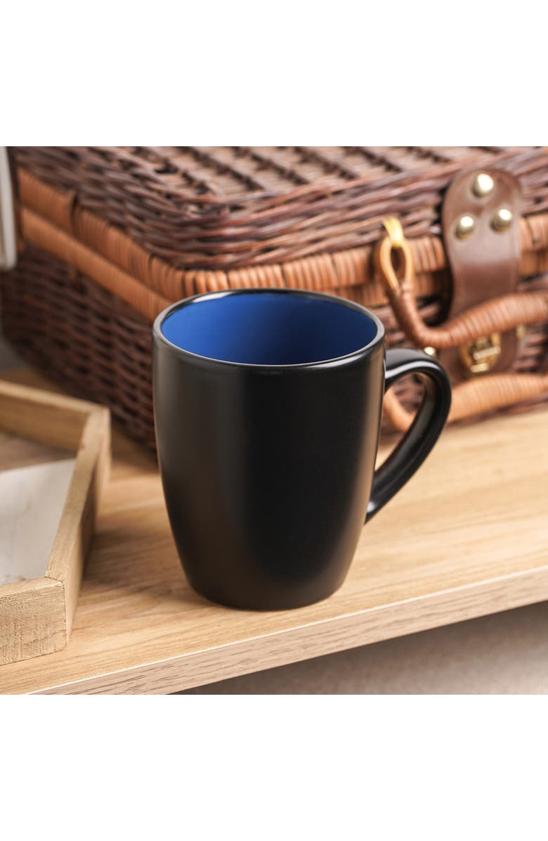 Stone Lain Albie Stoneware 4-Piece Mug Set, Main, color, Blue And Black