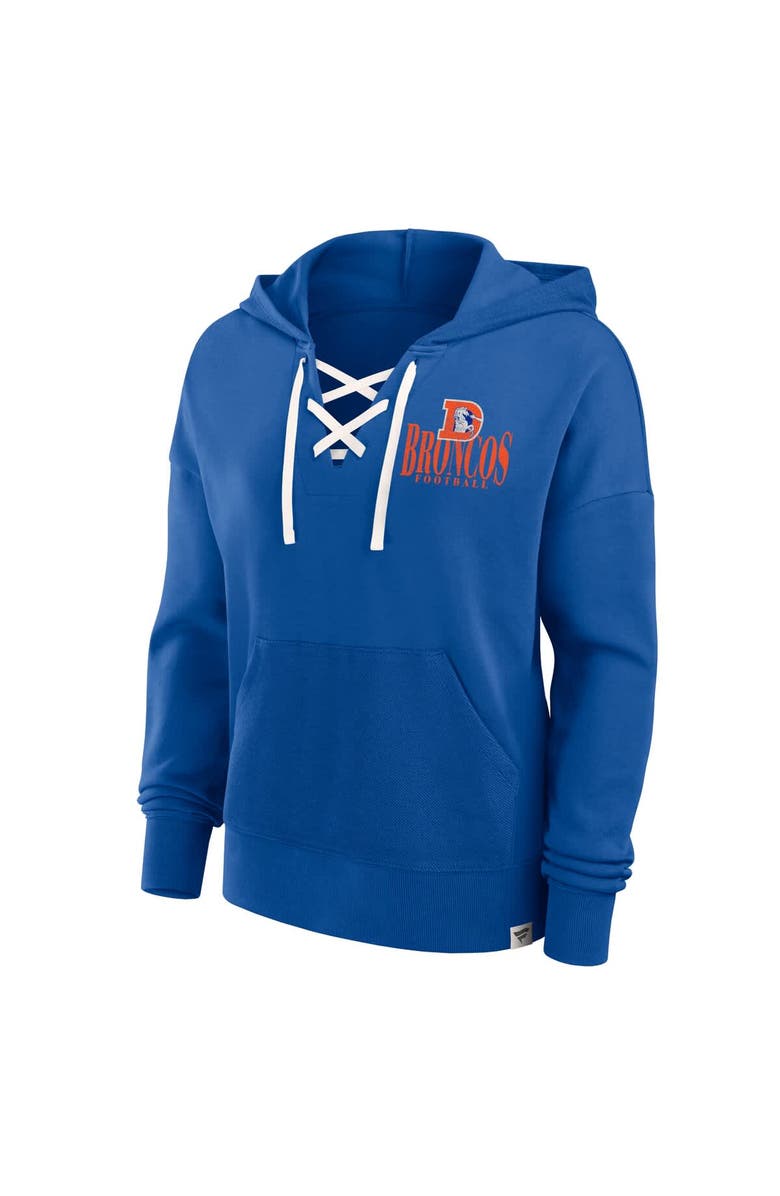 FANATICS Women's Fanatics Royal Denver Broncos Blitz Left Lace-Up Pullover Hoodie, Alternate, color, 