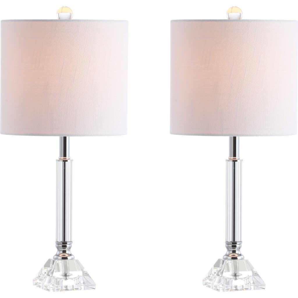Jonathan Y Designs Dana 19.5in Crystal Column/metal Led Table Lamp In Clear
