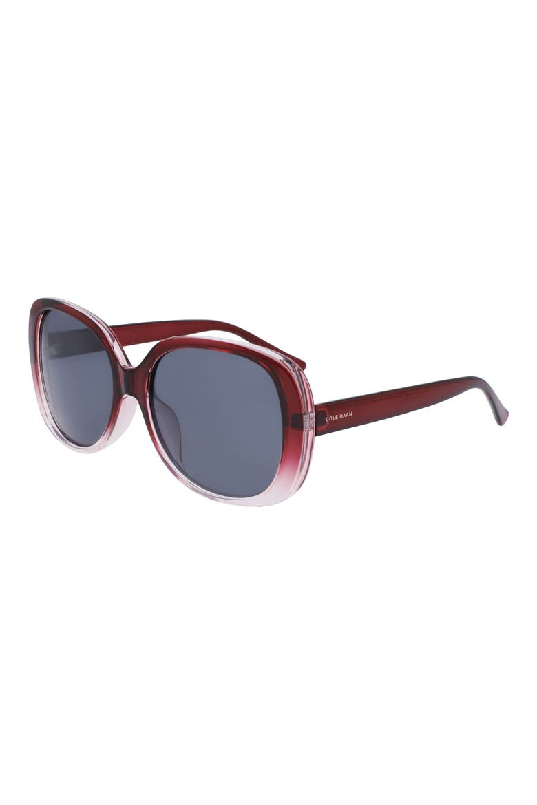 58mm Polarized Round Sunglasses, Alternate, color, RED