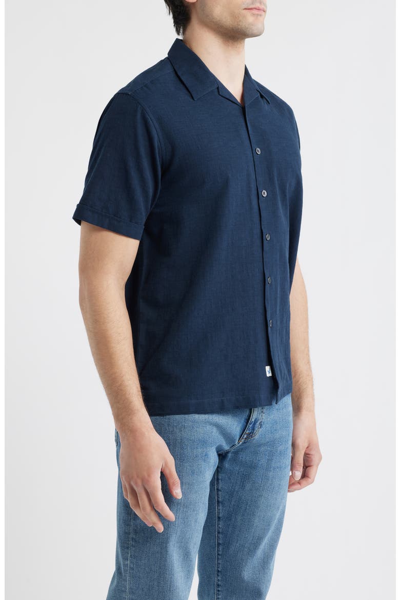 Ephesia Slub Cotton Camp Shirt, Alternate, color, NAVY
