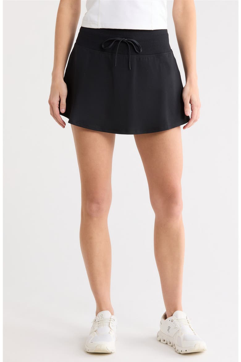 GoWalk® Rib Mix Skirt, Main, color, BOLD BLACK