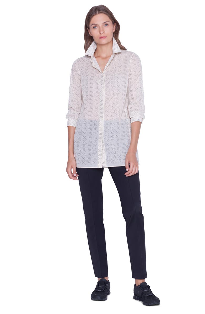 Akris Leporello Print Cotton Voile Shirt, Alternate, color,