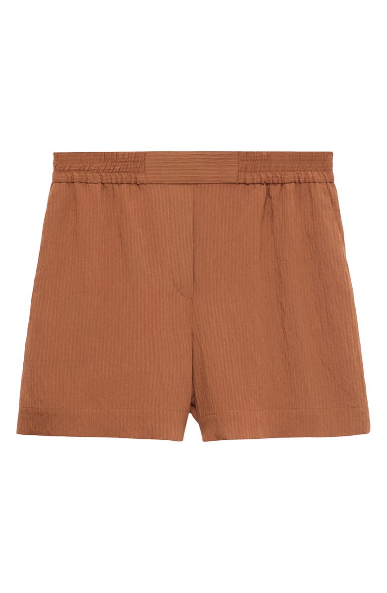 MANGO Textured Shorts, Alternate, color, Brown