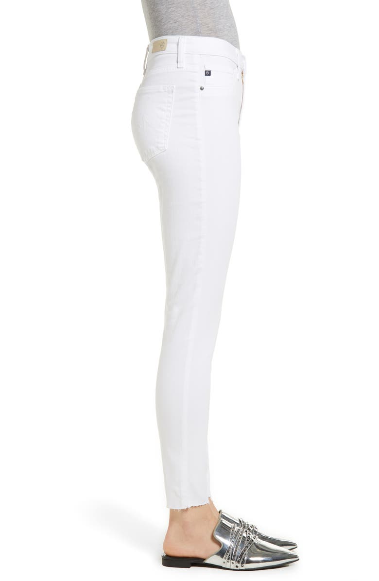 AG The Farrah High Waist Raw Hem Ankle Skinny Jeans, Alternate, color,