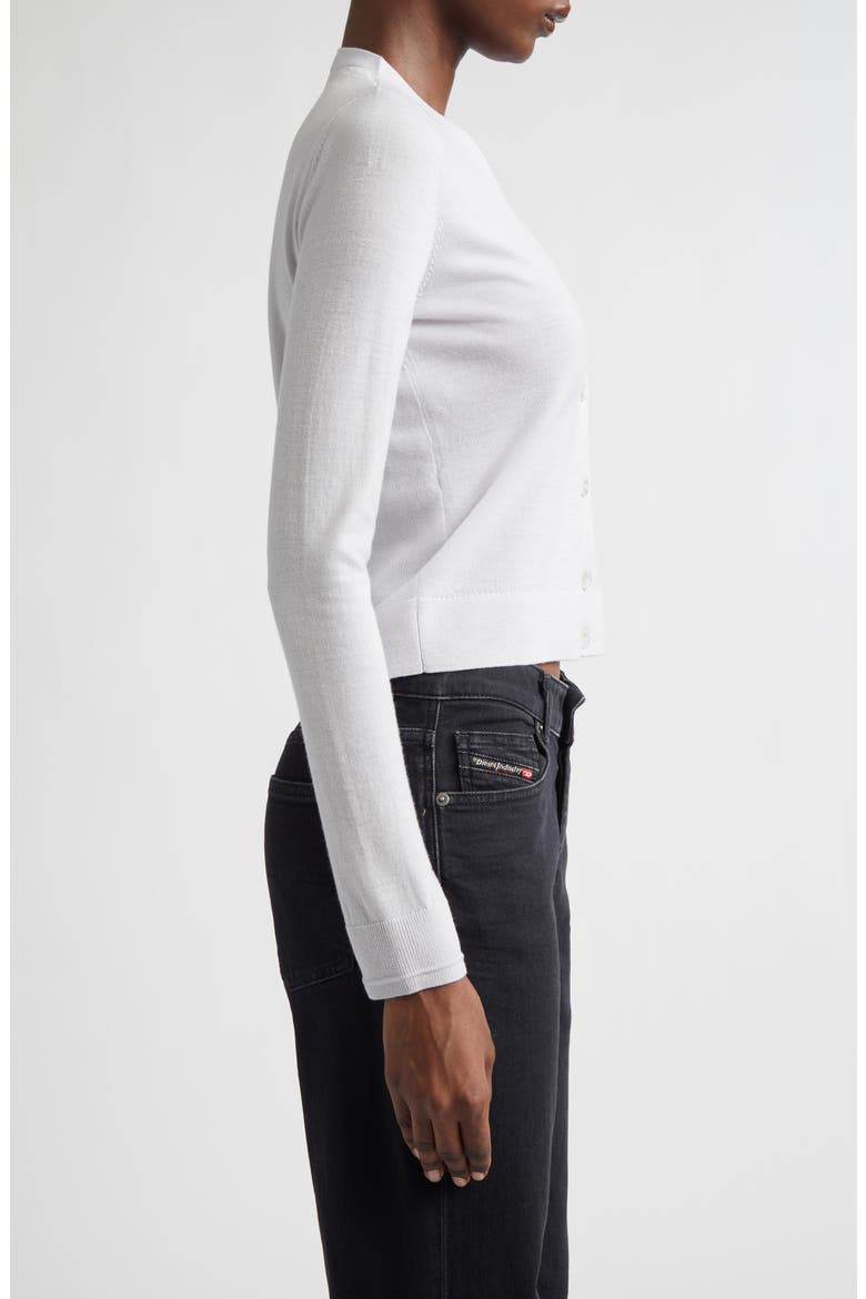 M-Alima Oval D Logo Wool Cardigan, Alternate, color, PALE/ GREY