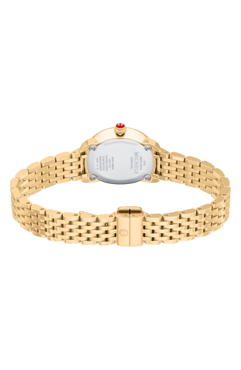 MICHELE Serein Oval Diamond Bracelet Watch, 24mm x 27mm, Alternate, color, Gold