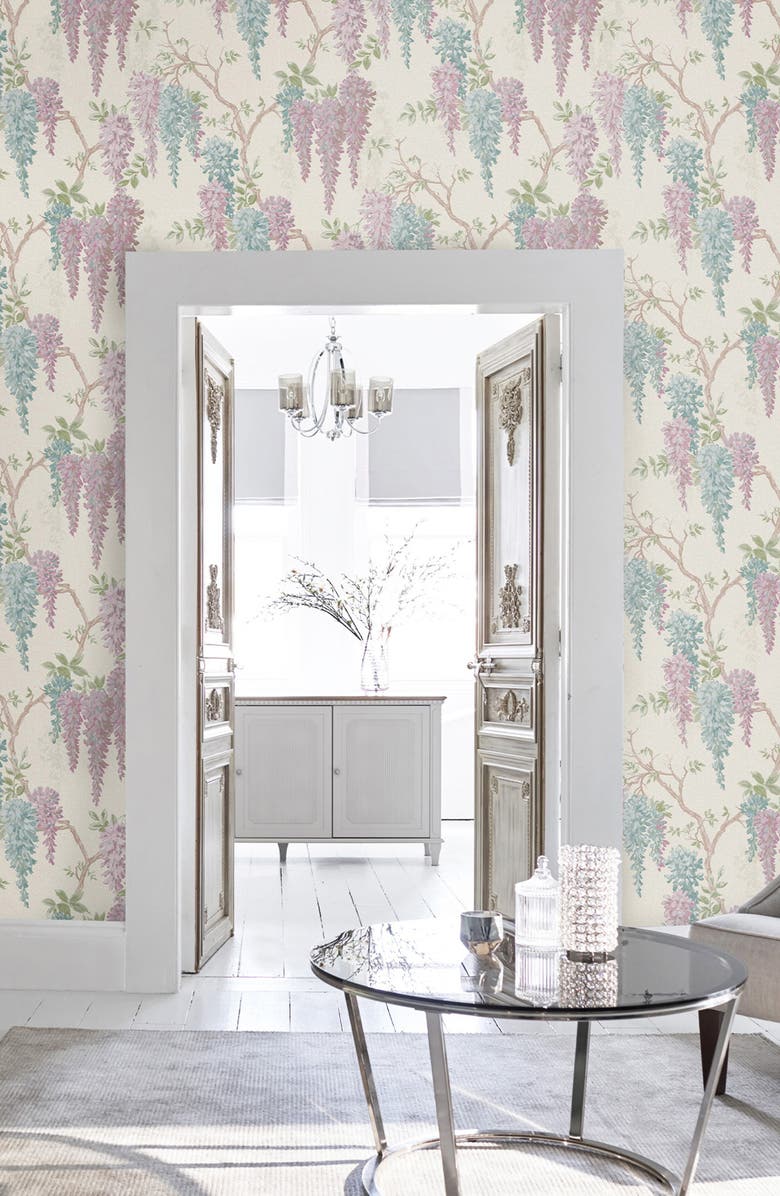 GRAHAM AND BROWN Laura Ashley Wisteria Garden Removable Wallpaper, Alternate, color,