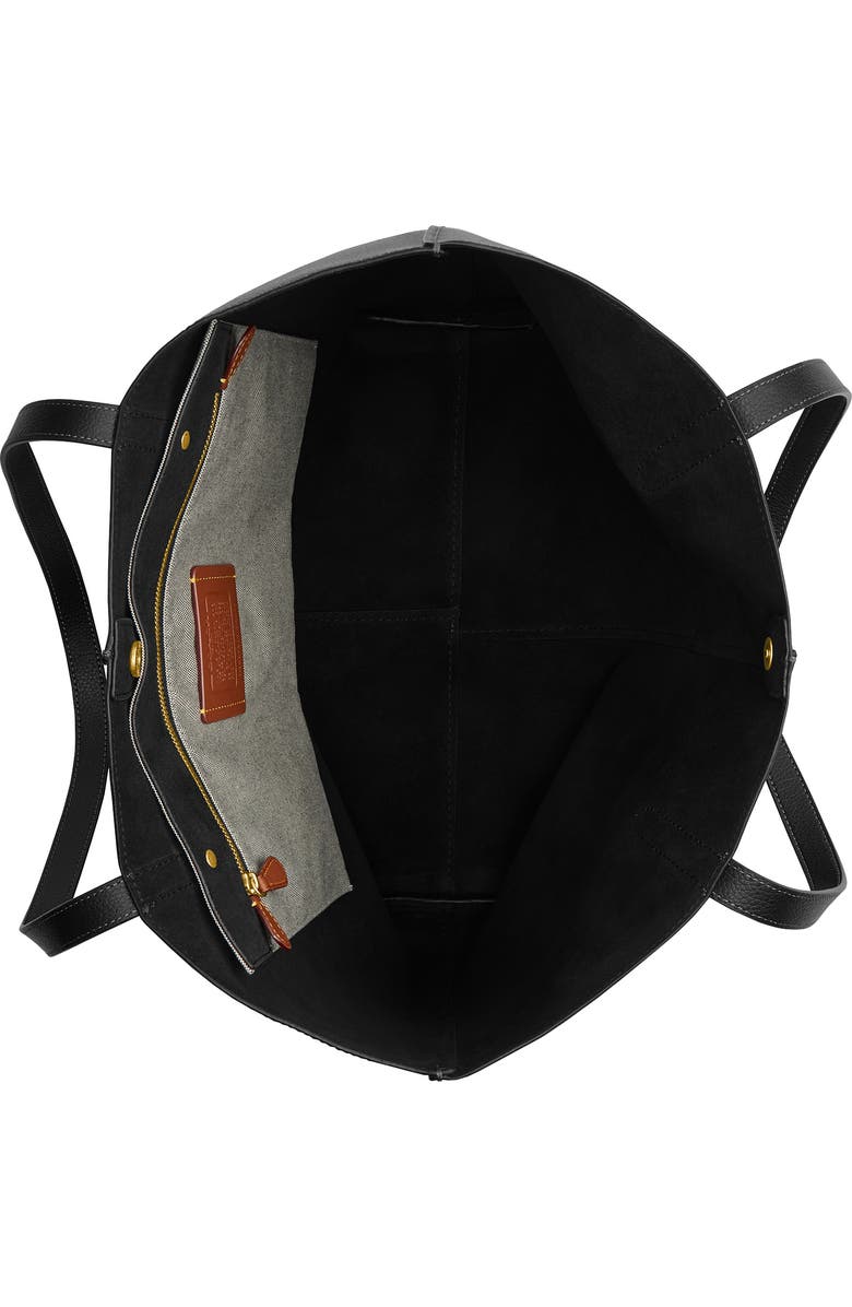 COACH North Pebbled Leather Tote, Alternate, color, Black