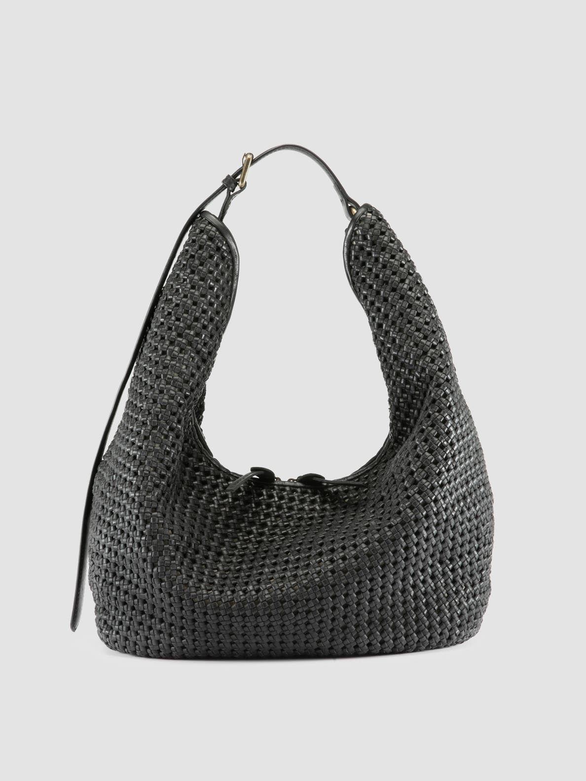 Officine Creative Vicky 002 Hand-Woven Shoulder Bag, Main, color, Black