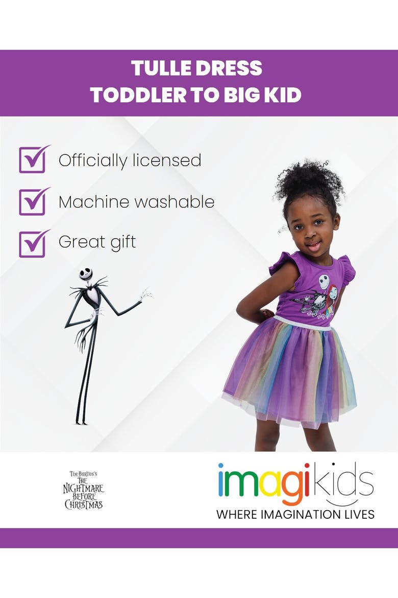 Nightmare Before Christmas Tulle Tutu Dress, Alternate, color, Violet Jack Sally