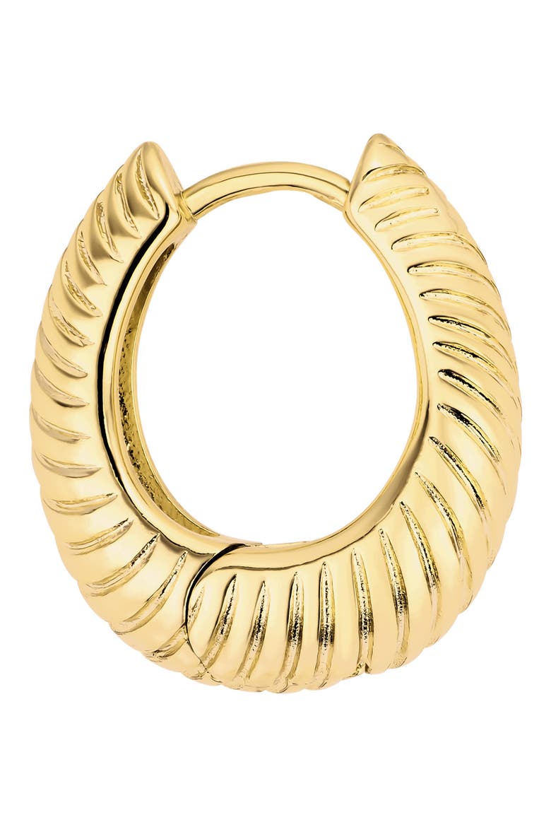 Modern Muse Ribbed Huggie Hoop Earrings, Alternate, color, GOLD