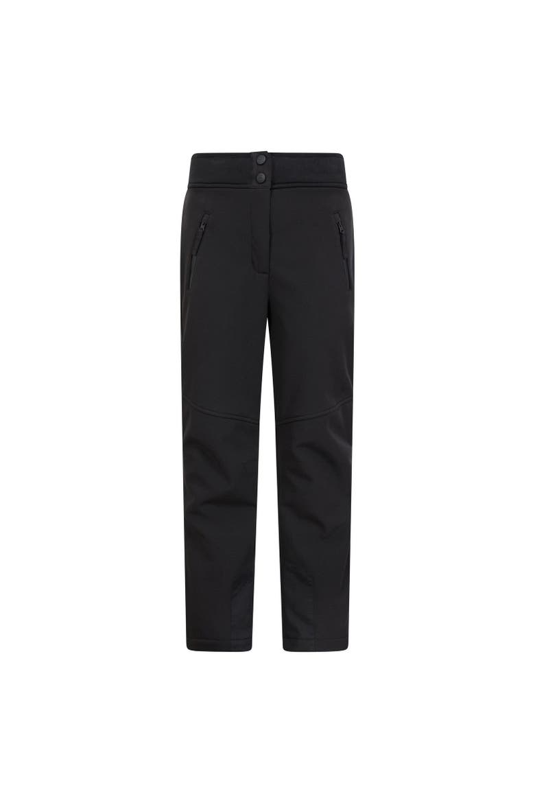Childrens/Kids Swiss Softshell Ski Trousers, Main, color, Black