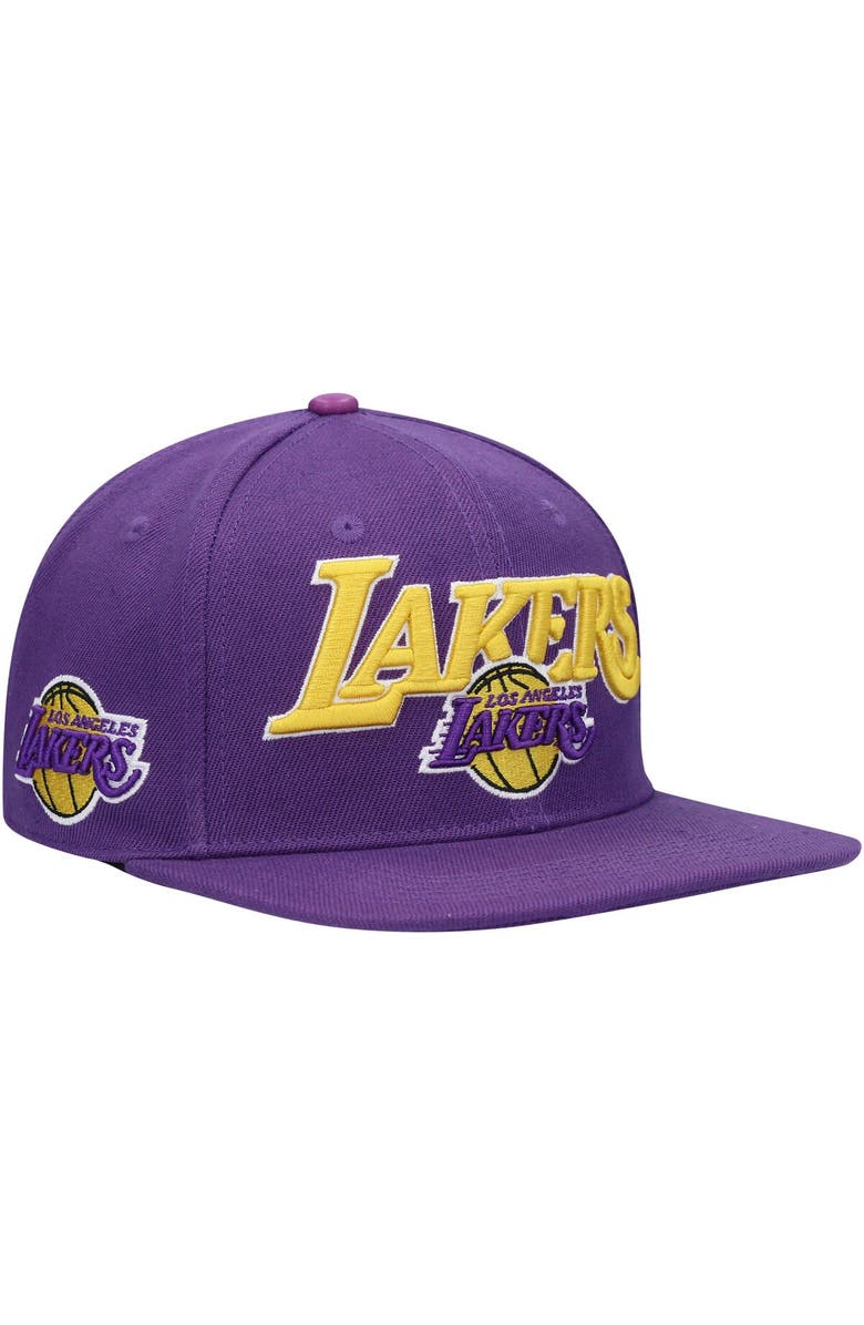 PRO STANDARD Men's Pro Standard Purple Los Angeles Lakers Wordmark Logo Snapback Hat, Main, color, 