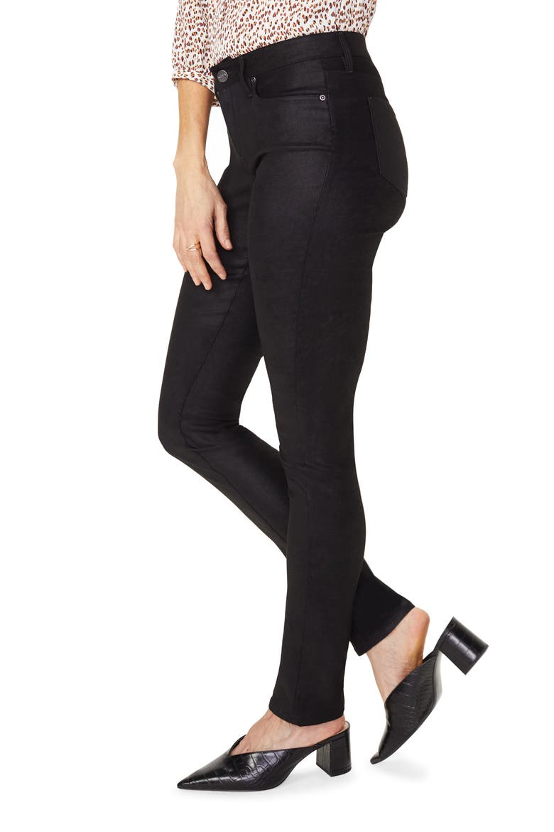 Alina Faux Suede Skinny Pants, Alternate, color, BLACK