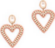 Deepa Gurnani Calluna Crystal 
Beaded Heart Drop Earrings