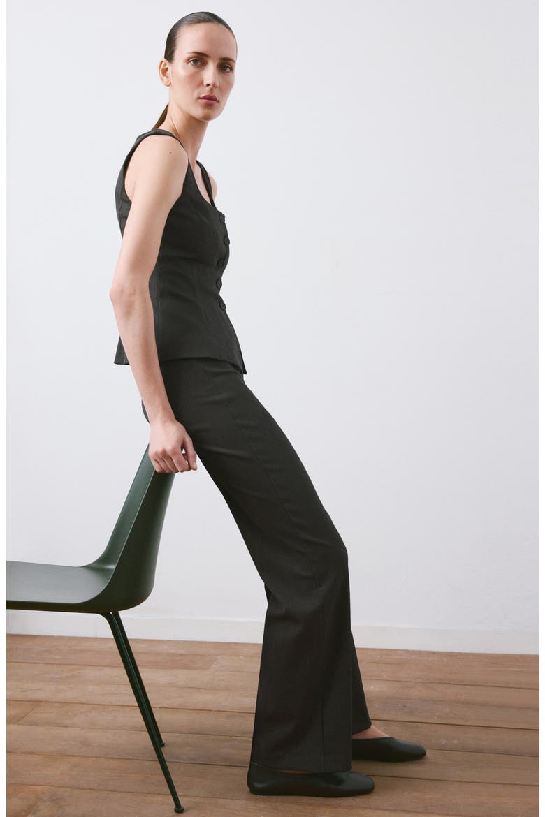 Peplum Button Vest, Alternate, color, GREY
