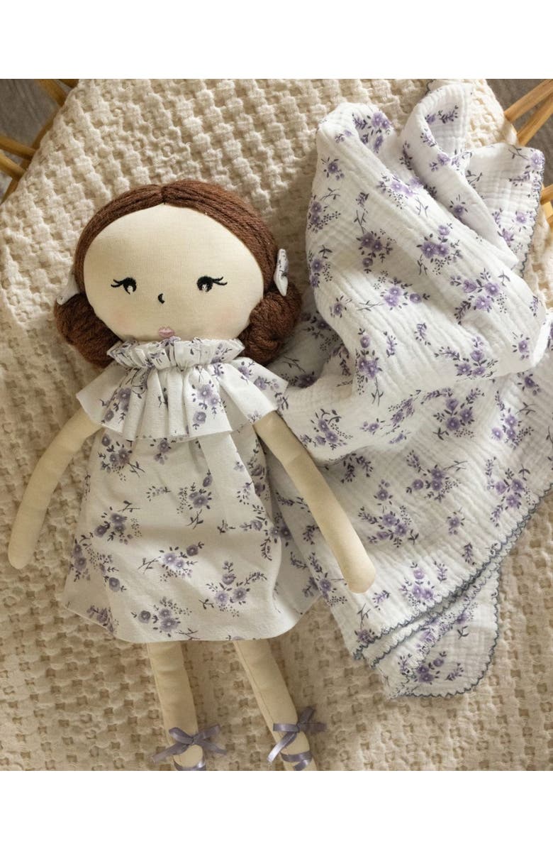 MiniMoi Baby "Abigail" Cotton and Linen Rag Doll, Alternate, color, Lavender
