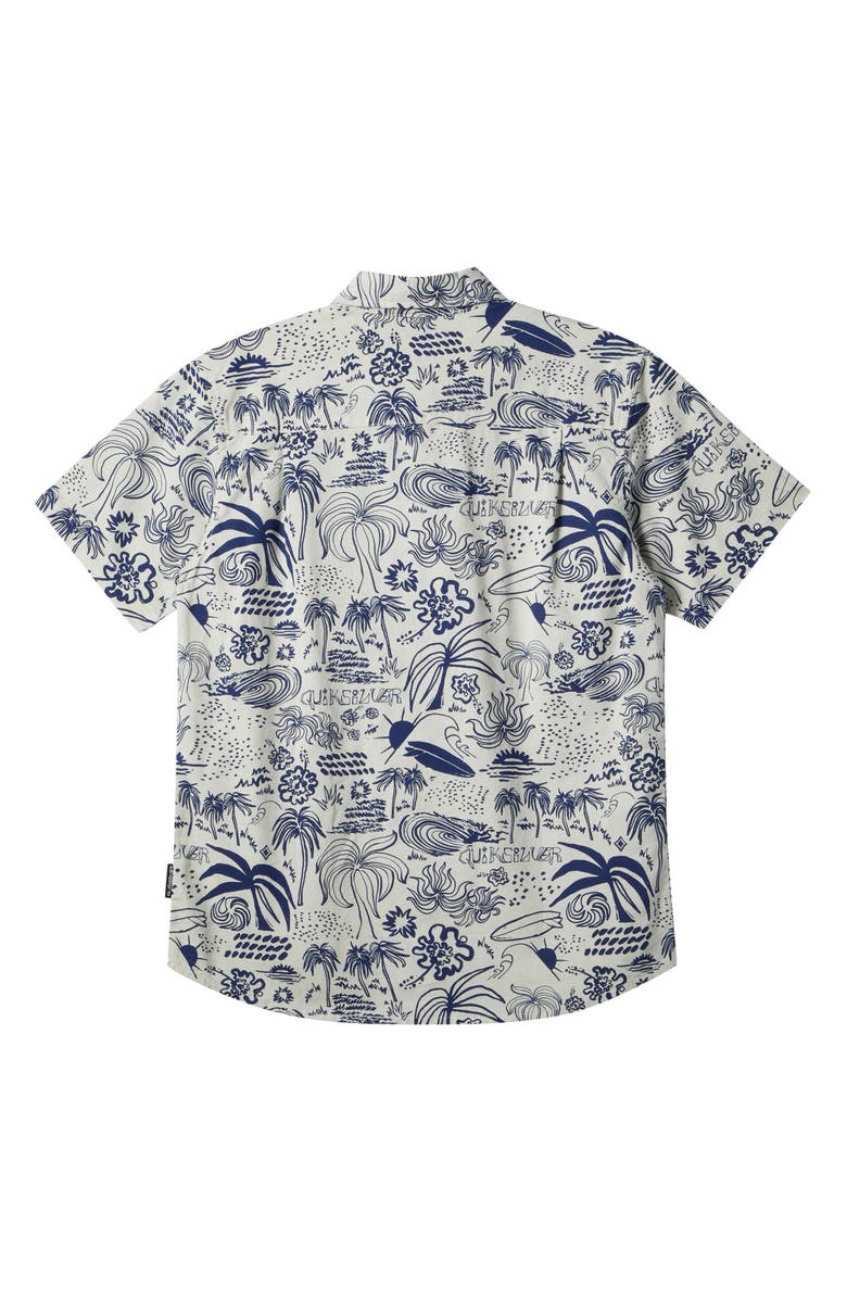 Quiksilver Kids' Aero Flow Classic Short Sleeve Button-Up Shirt, Alternate, color, 