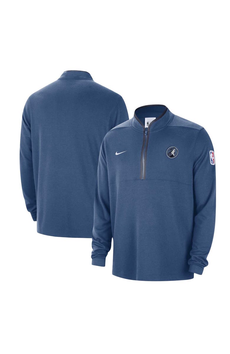 Nike Men's Nike Blue Minnesota Timberwolves Authentic Performance Half-Zip Jacket, Main, color, 