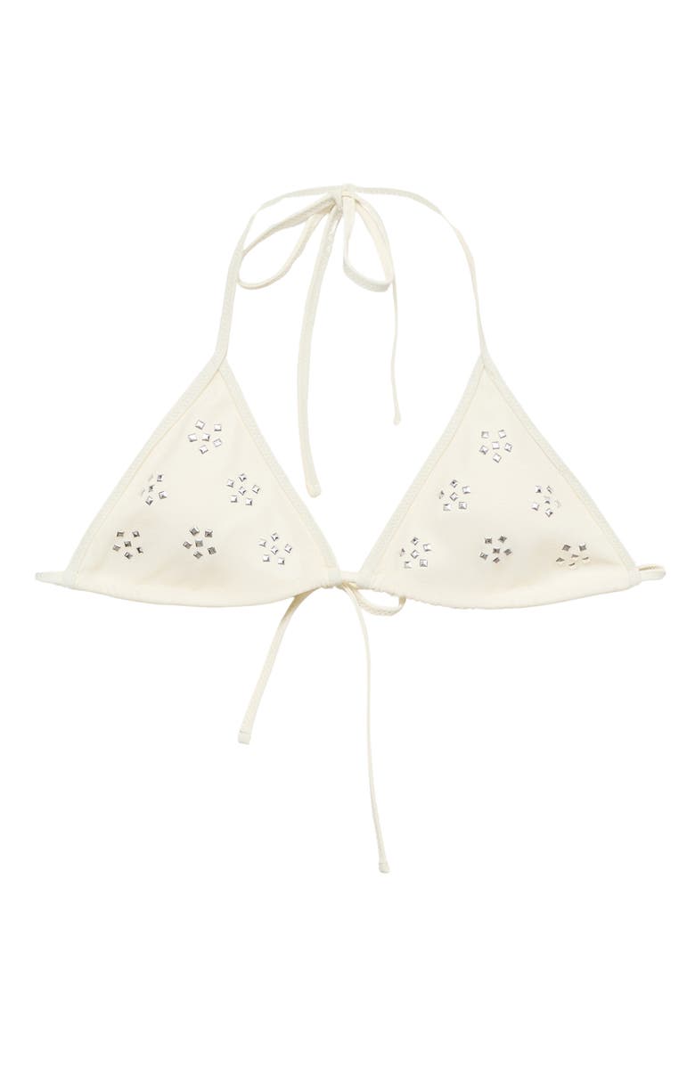 MANGO Metallic Appliqué Triangle Bikini Top, Alternate, color,