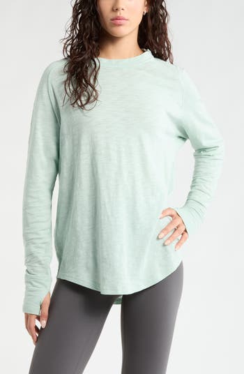 Zella Relaxed Washed 2.0 Long Sleeve Slub Tee | Nordstrom