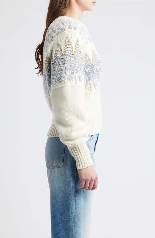 Hugo Boss Boss Orange Farombo Wool Blend Crewneck Sweater In White