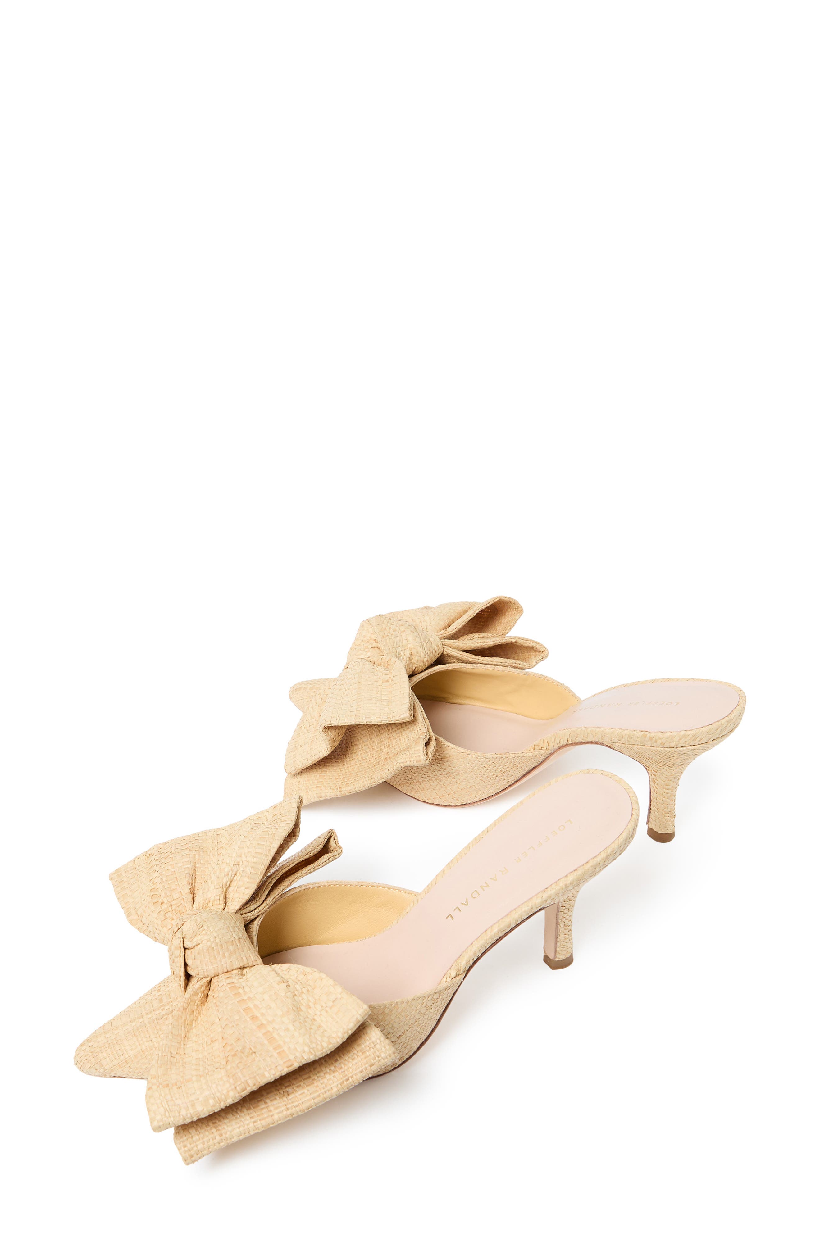 Loeffler Randall Margot Woven Raffia Bow Mule, Alternate, color, Natural