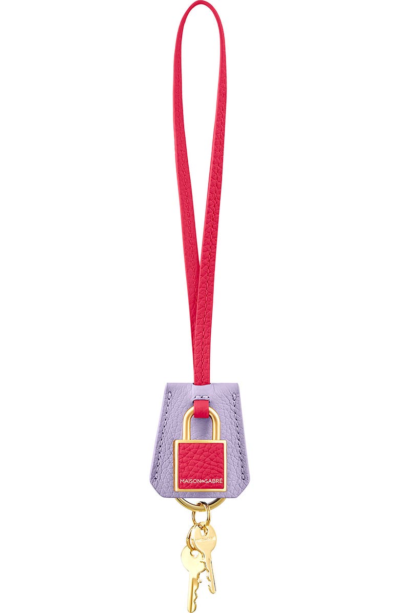 MAISON de SABRÉ The SABRÉMOJI Padlock Charm, Main, color, Fuchsia Lavender