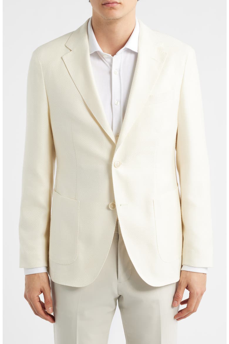 Heston Slim Fit Off White Textured Wool & Silk Blend Sport Coat, Main, color, OPEN WHITE