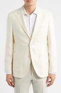 BOSS Heston Slim Fit Off White Textured Wool & Silk Blend Sport Coat