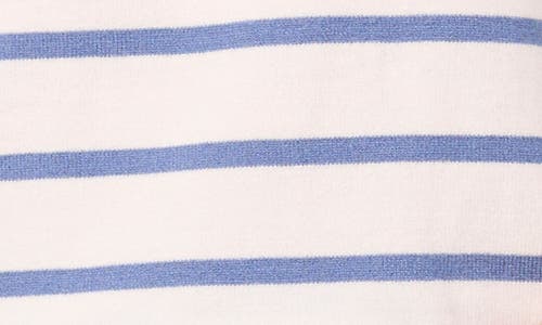 Cece Stripe Crewneck Sweater In Antique White/horizon Blue