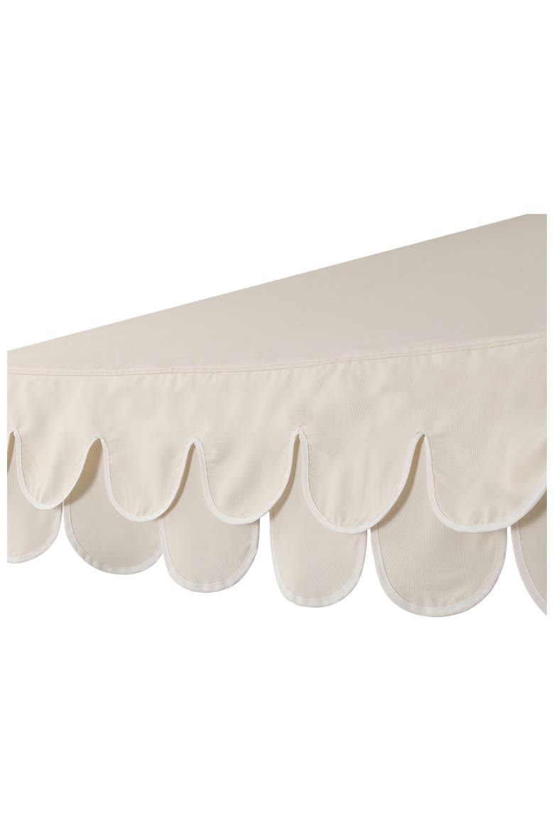 Tracy Coastal Octagon Aluminum Outdoor Market Patio Umbrella with Scalloped Edge, Crank Lift, Tilt and UV Resistant Canopy, Alternate, color, Cream