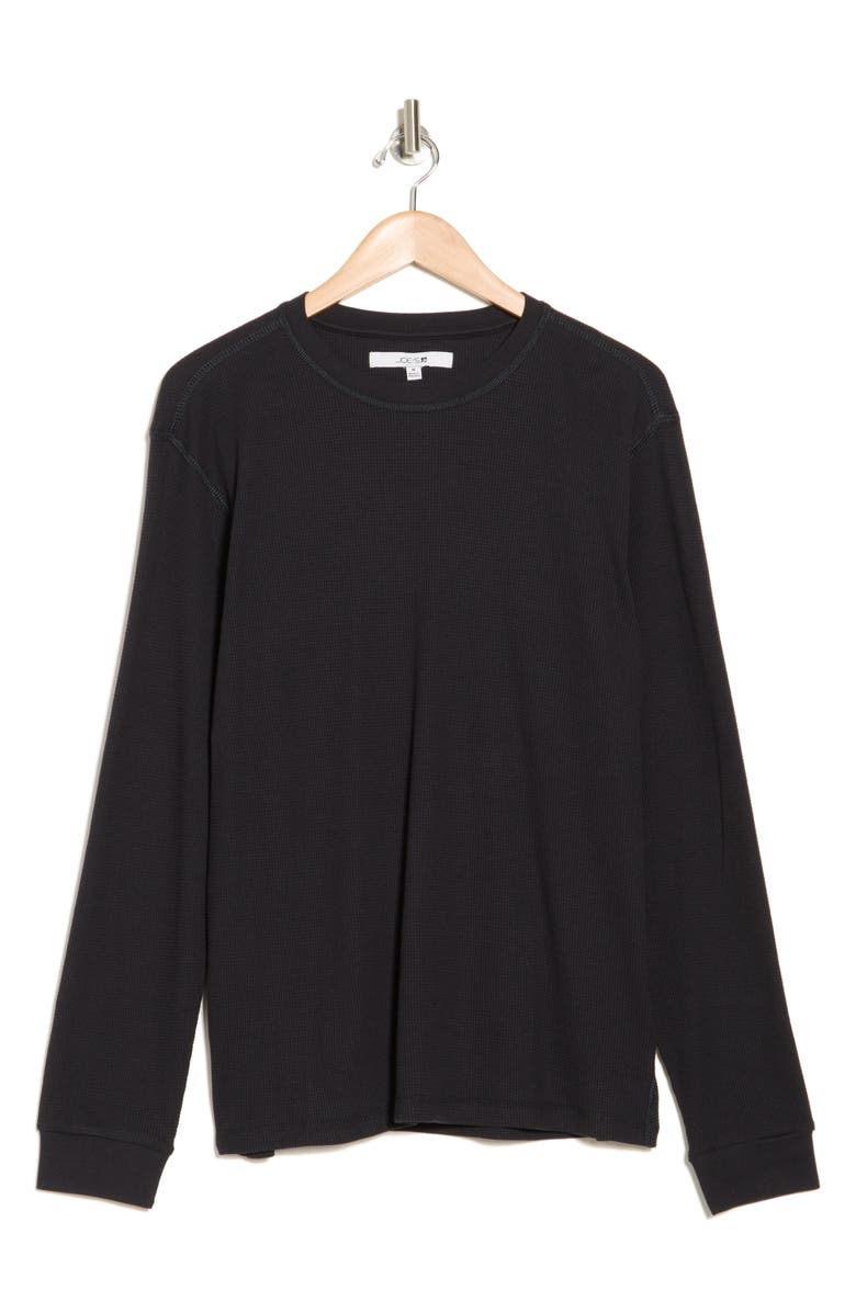 Joe's Crewneck Waffle Knit Long Sleeve T-Shirt, Alternate, color, Black
