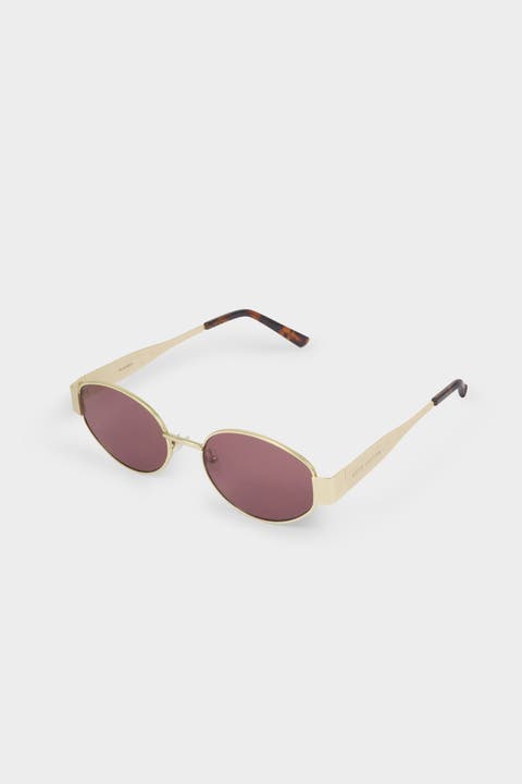 Siena Oval Sunglasses in Matte Gold And Tortoiseshell