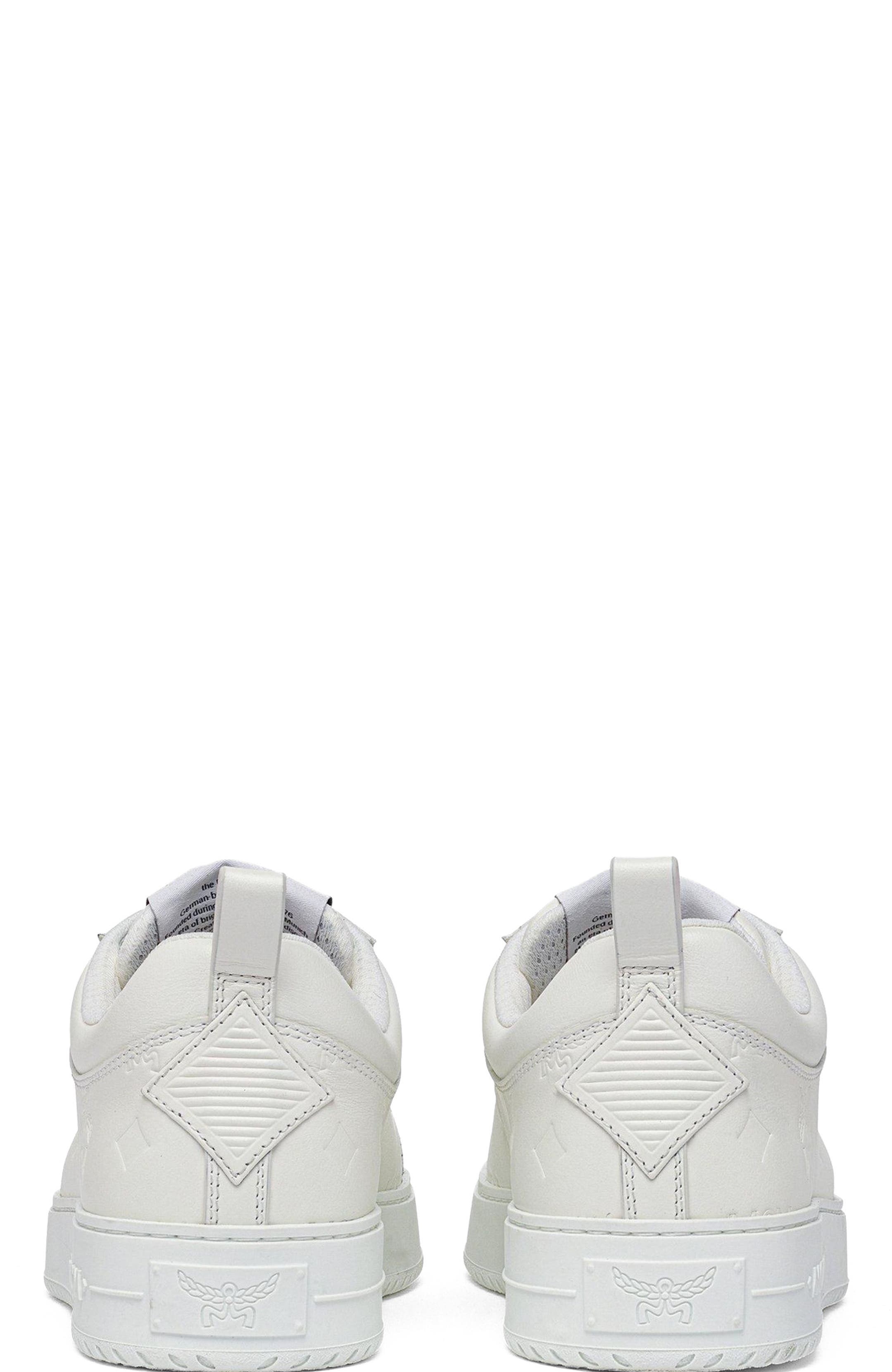 MCM Neo Terrain Lo Sneakers in Monogram Leather, Alternate, color, Grey