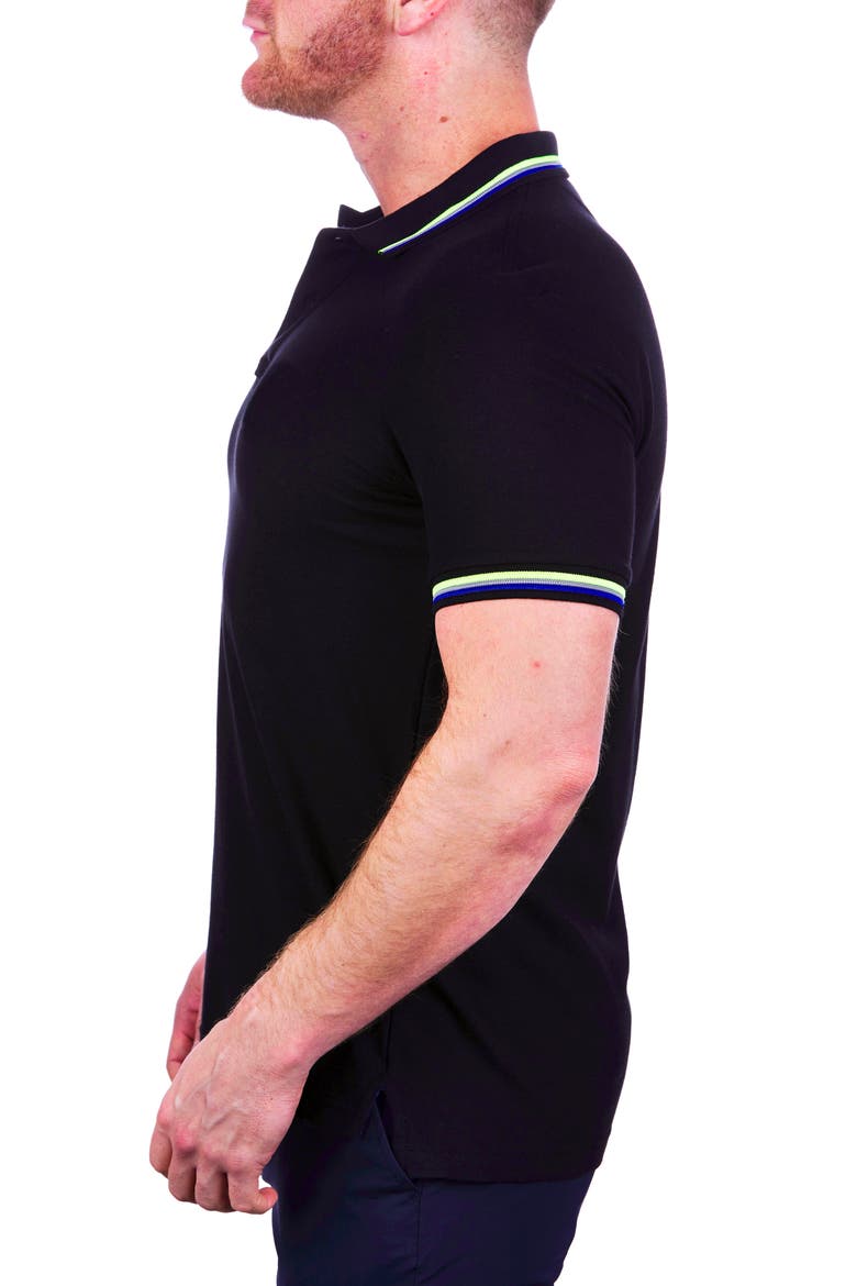 MozartTip Black Piqué Polo, Alternate, color, BLACK