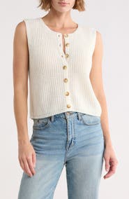 Blu Pepper Button-Up Sweater Tank
