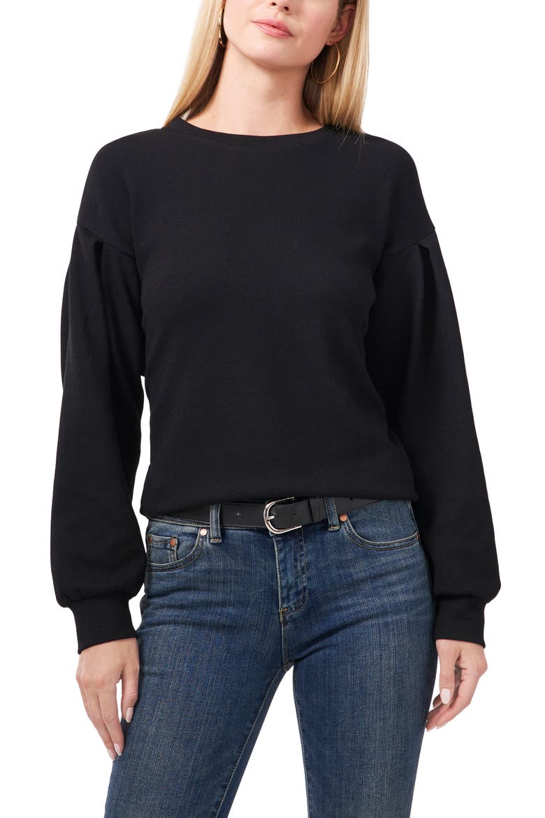 Pleat Rib Top, Main, color, RICH BLACK