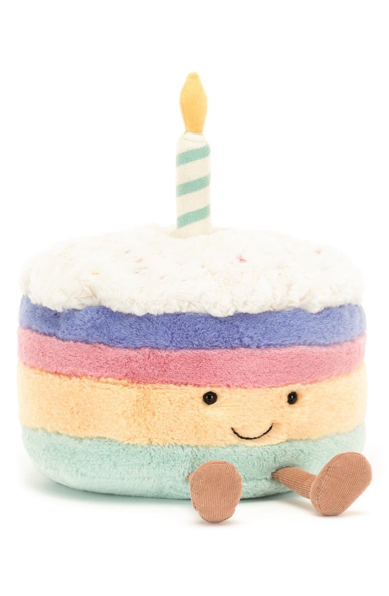 Jellycat Amusable Rainbow Birthday Cake Plush Toy, Main, color, 
