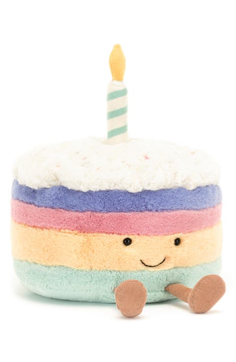 Amusable Rainbow Birthday Cake Plush Toy